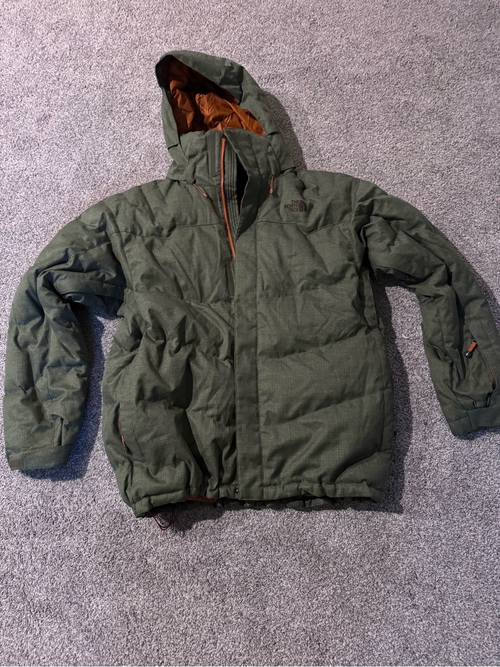The North Face Men's Olive Green RECCO Insulated Hooded Jacket